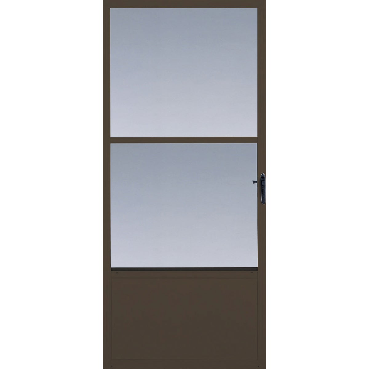 Larson Comfort-Bilt 36 In. W x 81 In. H x 1 In. Thick Brown Self-Storing Aluminum Storm Door