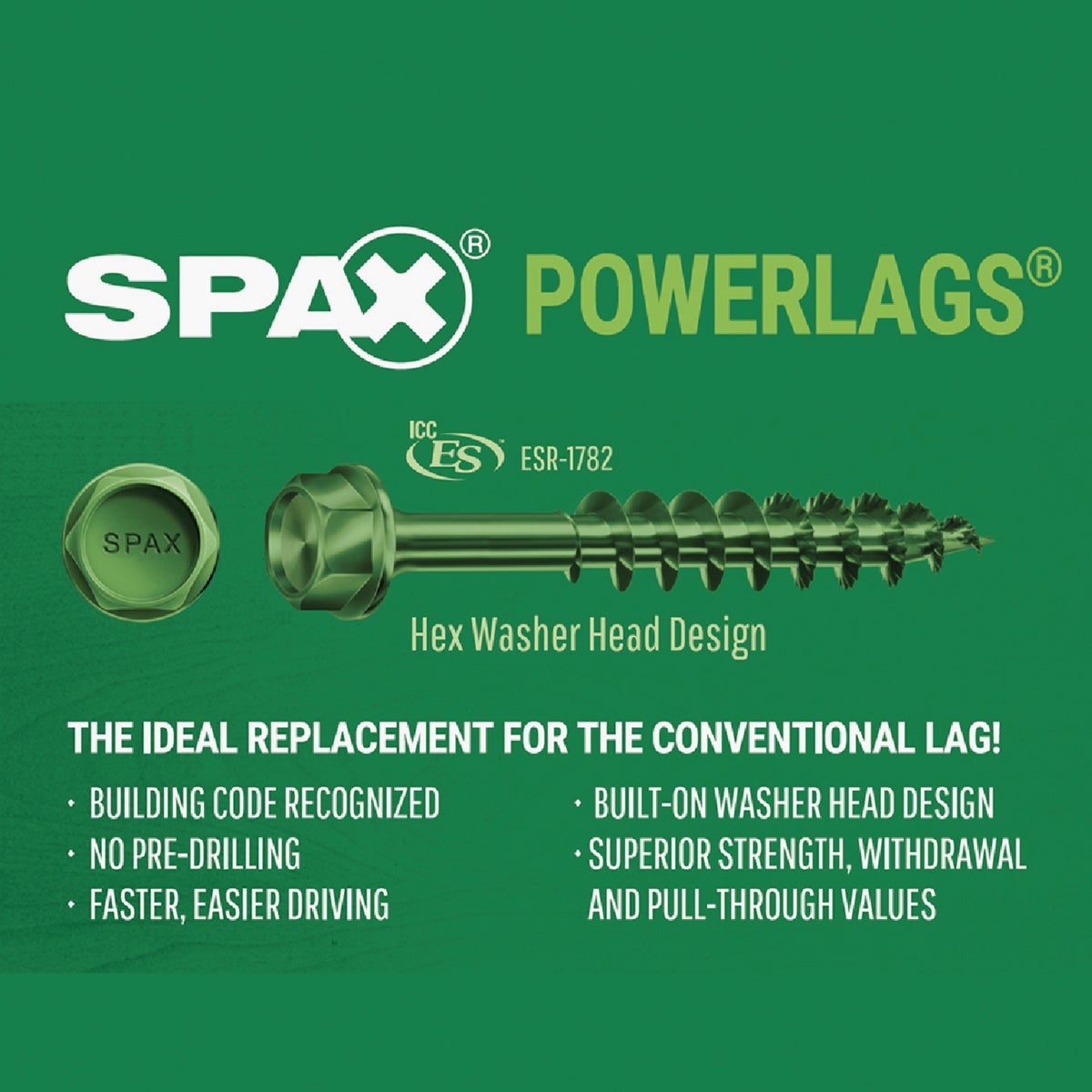 Spax PowerLags 1/4 In. x 6 In. Hex Head Exterior Structure Screw (500 Ct.)