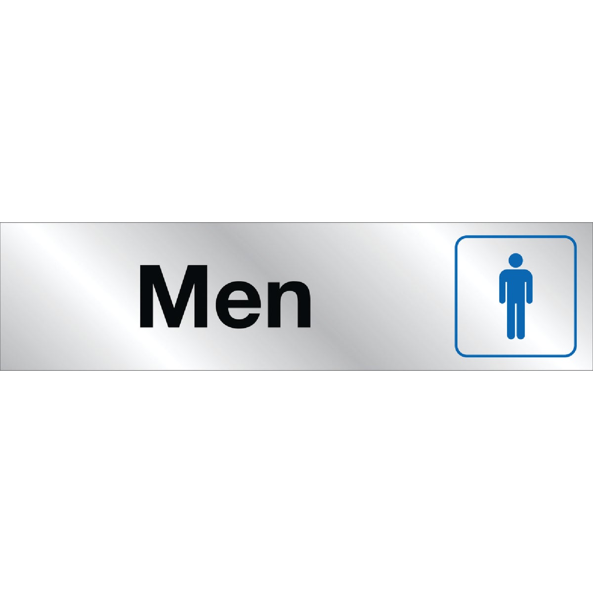 Hy-Ko Brushed Aluminum Restroom Sign, Gentlemen