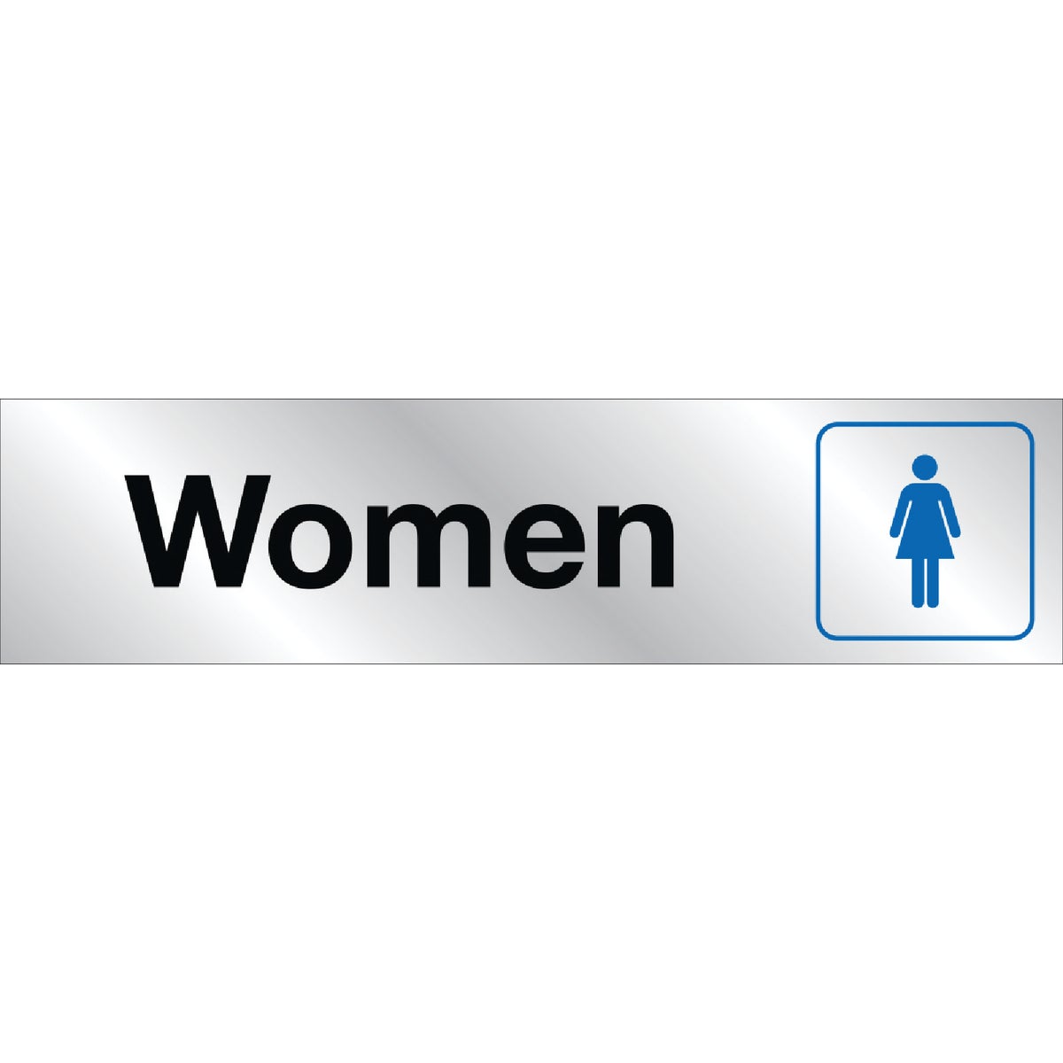 Hy-Ko Brushed Aluminum Restroom Sign, Ladies
