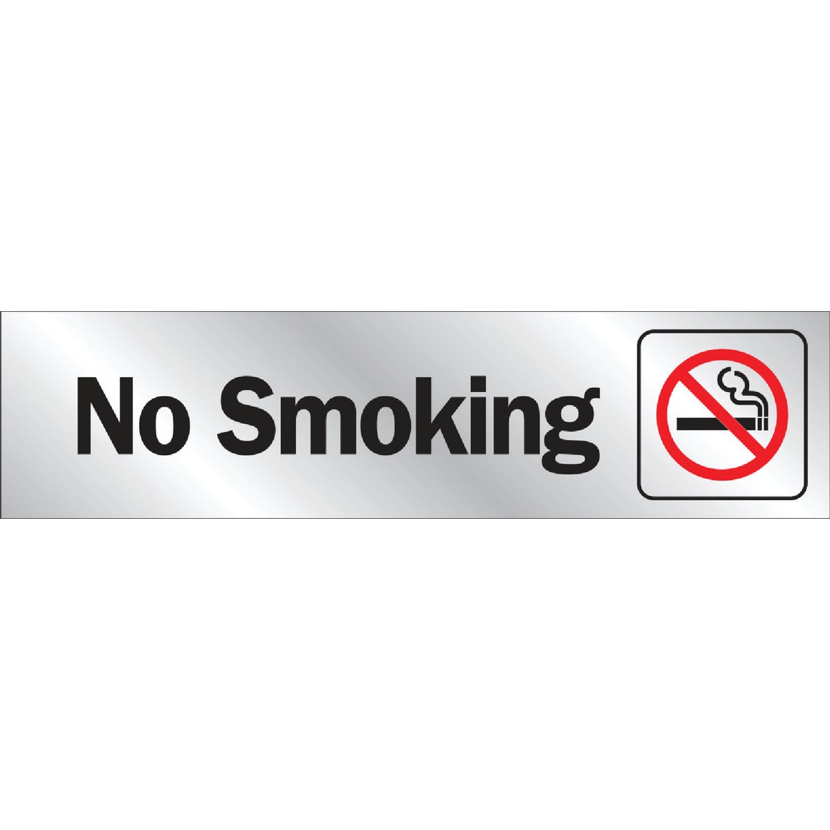Hy-Ko Brushed Aluminum Sign, No Smoking