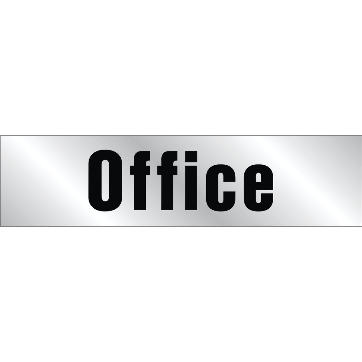 Hy-Ko Brushed Aluminum Sign, Office