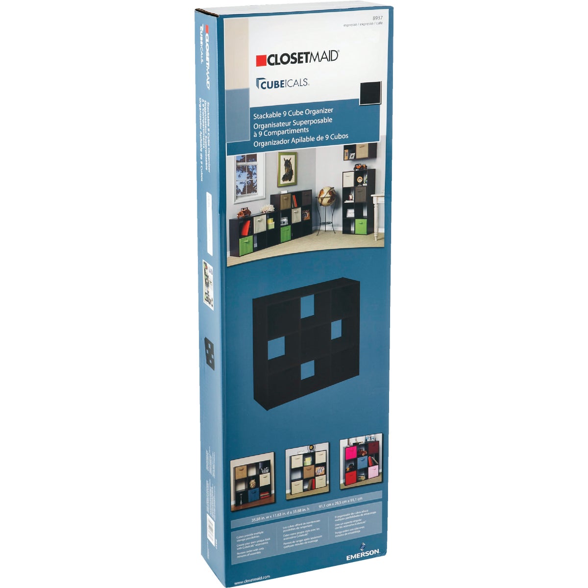 ClosetMaid Cubeicals Espresso 9-Cube Storage Stacker Organizer