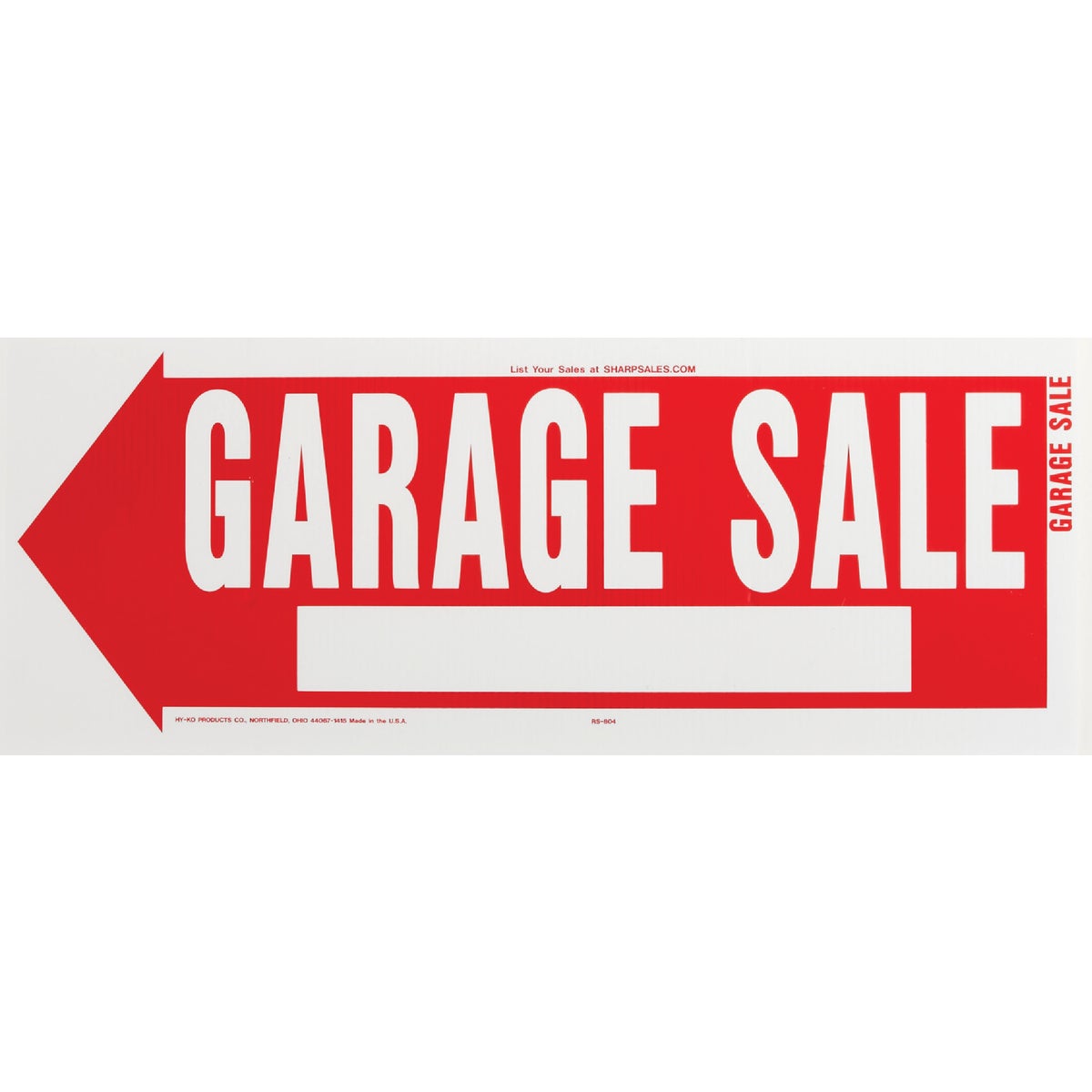 Hy-Ko Corrugated Plastic Sign, Garage Sale