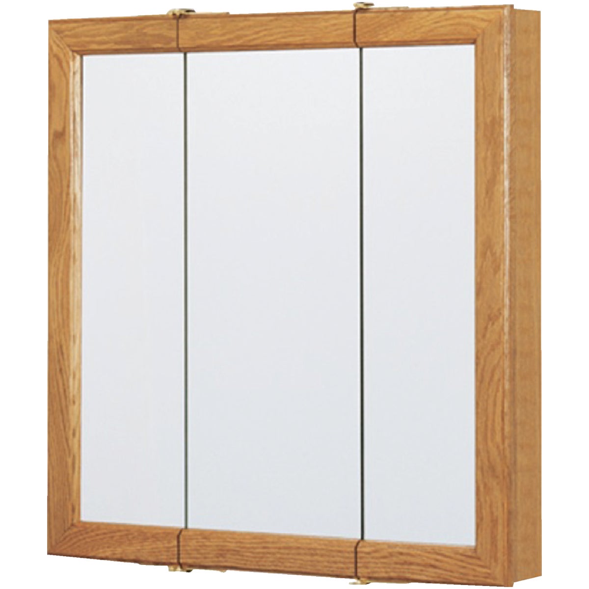 Continental Cabinets Oak 24 In. W x 24 In. H x 4-1/2 In. D Tri-View Surface Mount Medicine Cabinet