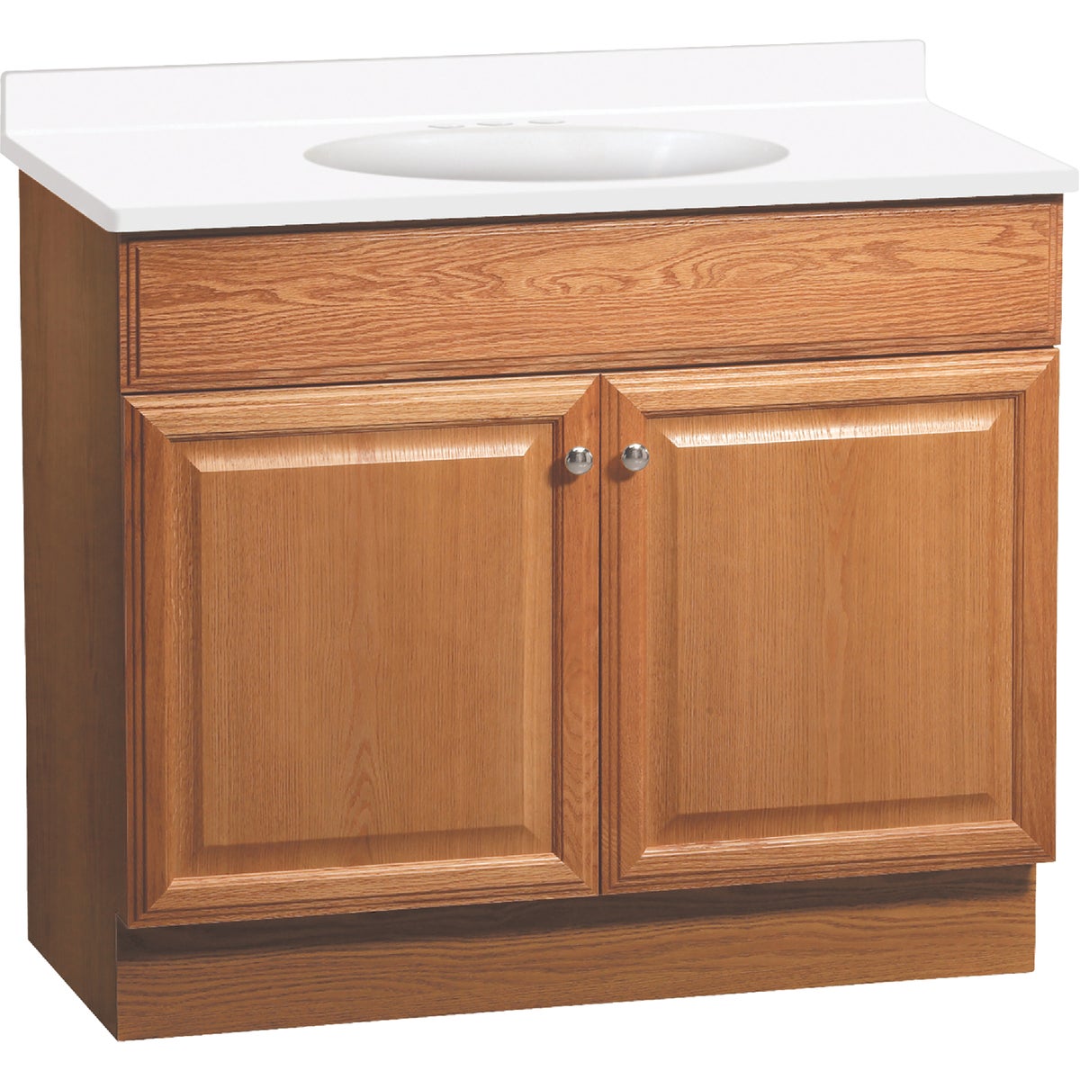 Continental Cabinets Richmond Oak 36-1/2 In. W x 35-1/4 In. H x 18-1/2 In. D Vanity with White Cultured Marble Top