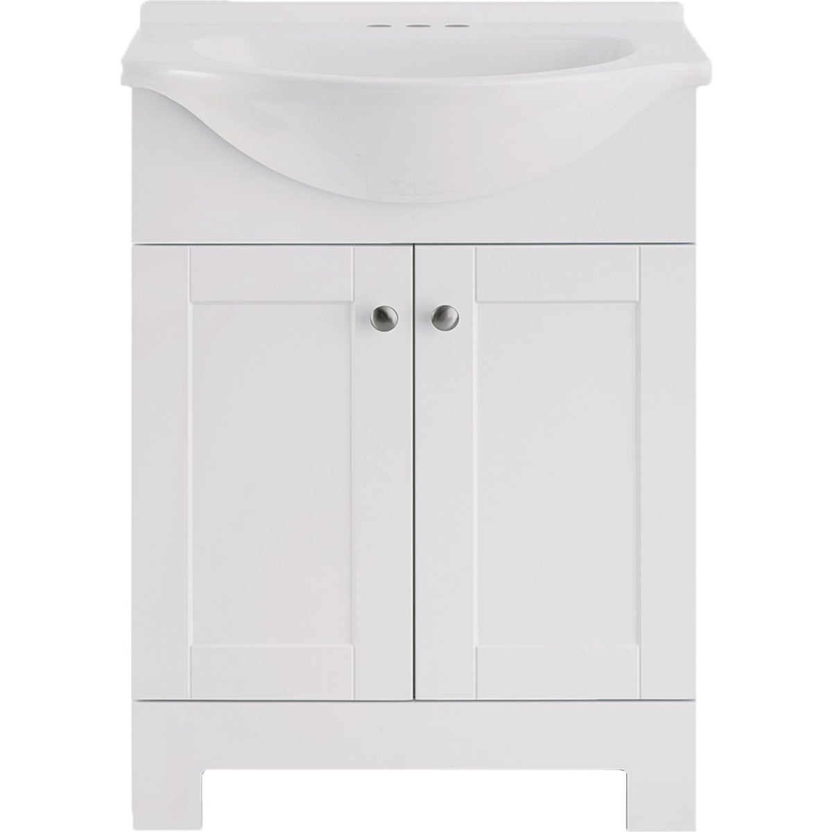 Continental Cabinets European White 24 In. W x 33-1/2 In. H x 12-1/2 In. D Vanity with White Cultured Marble Top