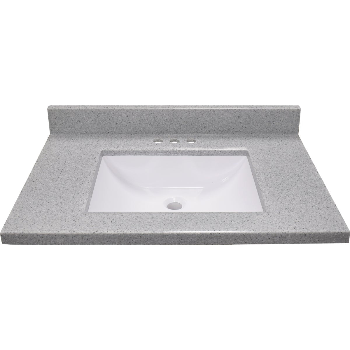 Modular Vanity Tops 31 In. W x 22 In. D Pewter Cultured Marble Vanity Top with Rectangular Wave Bowl