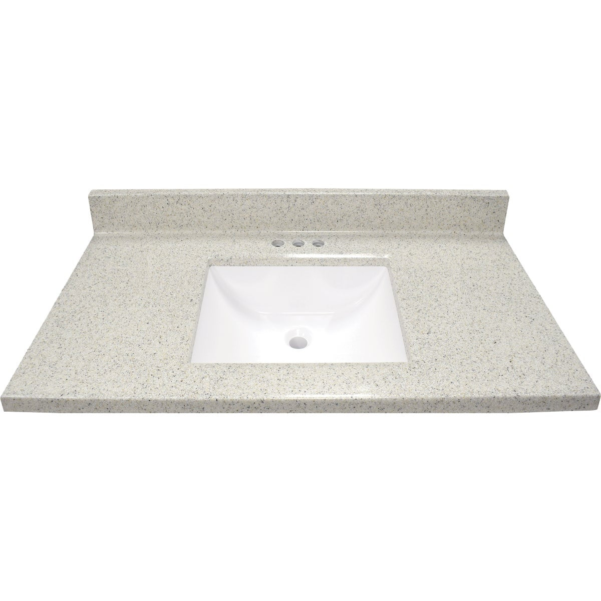 Modular Vanity Tops 37 In. W x 22 In. D Dune Cultured Marble Vanity Top with Rectangular Wave Bowl