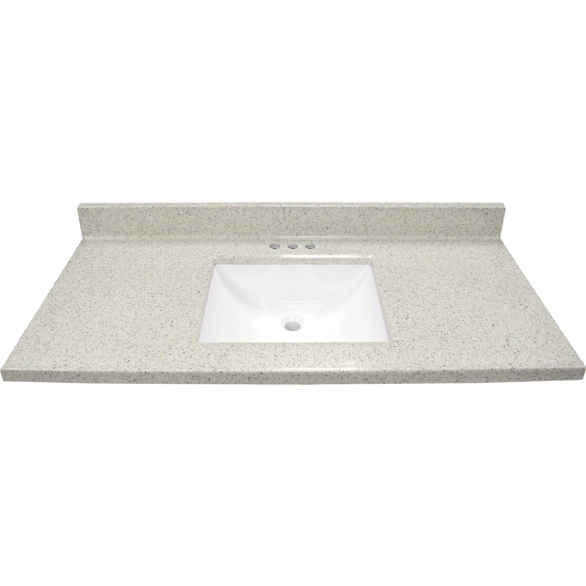 Modular Vanity Tops 49 In. W x 22 In. D Dune Cultured Marble Vanity Top with Rectangular Wave Bowl