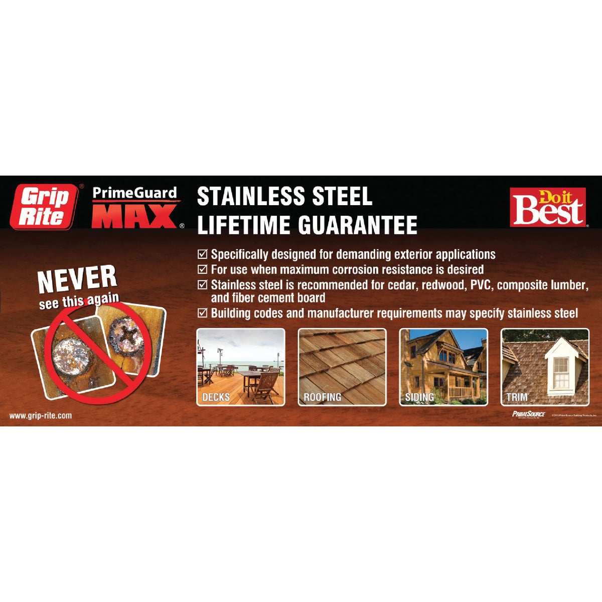 Grip-Rite 4 Ft. L. Stainless Steel Category Solutions Display Header