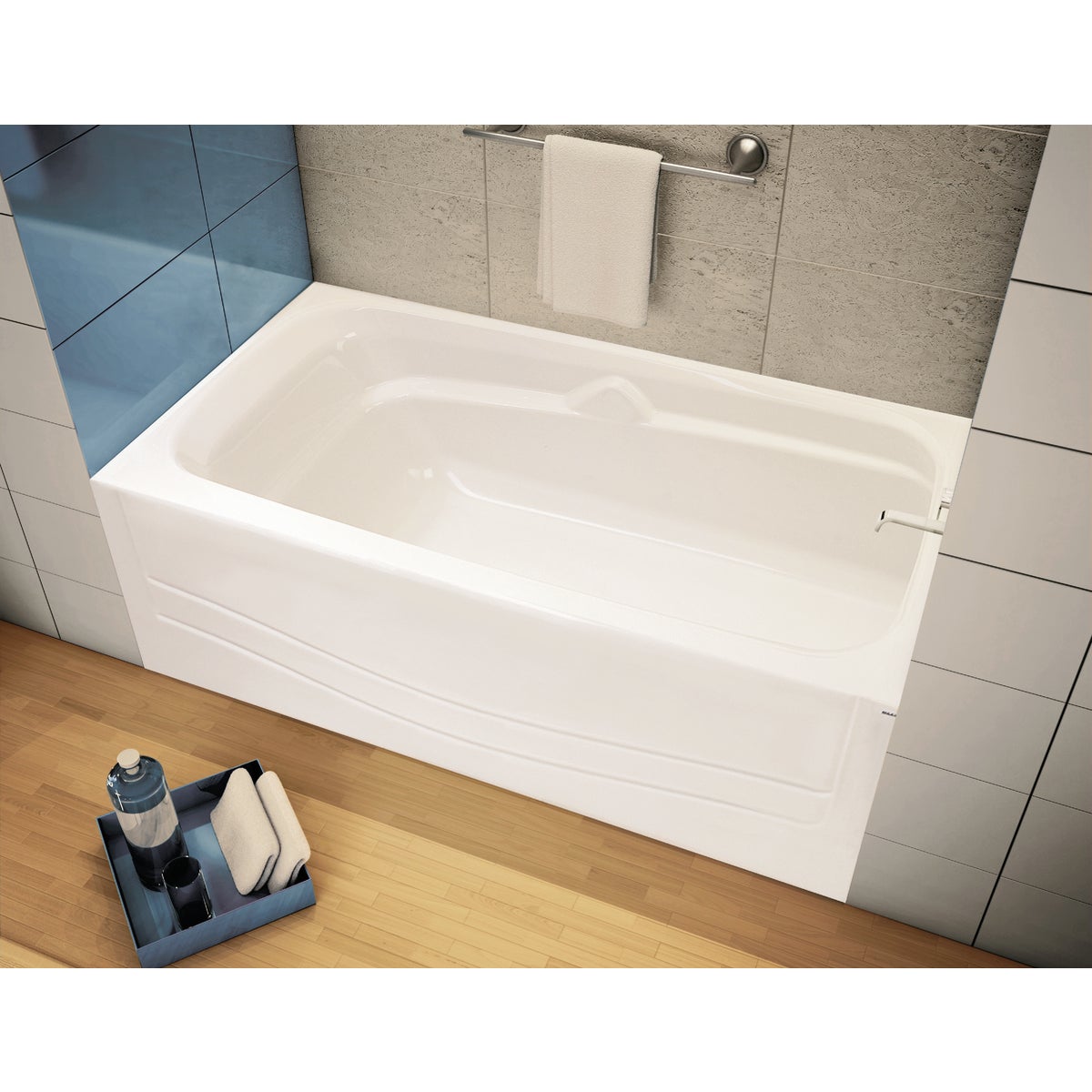 Maax Avenue 60 In. L x 31 In. W x 18 In. H Right Drain Bathtub in White