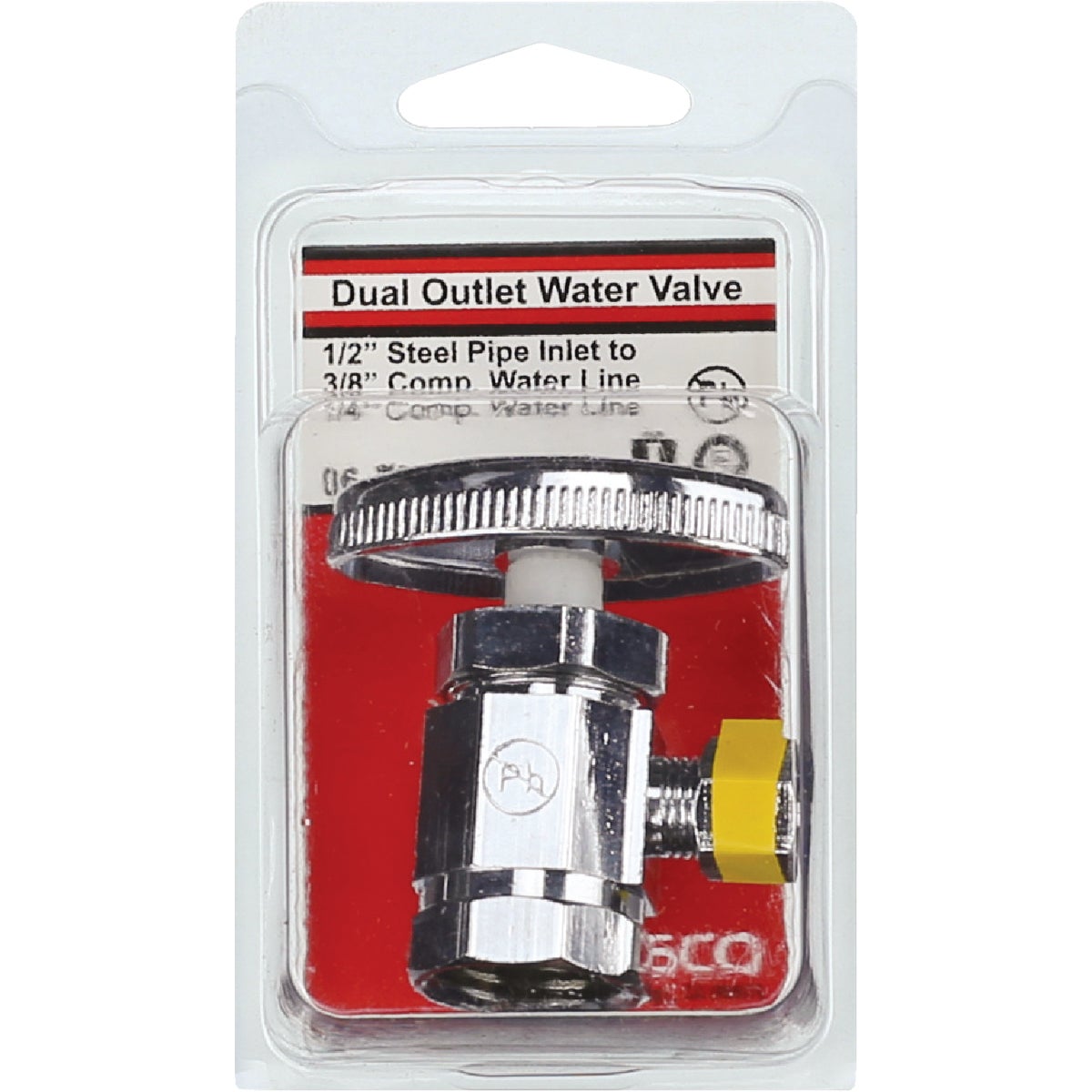 Lasco 1/2 In. IP x 3/8 In. Compression x1/4 In. Compression Multi-Turn Style Angle Valve