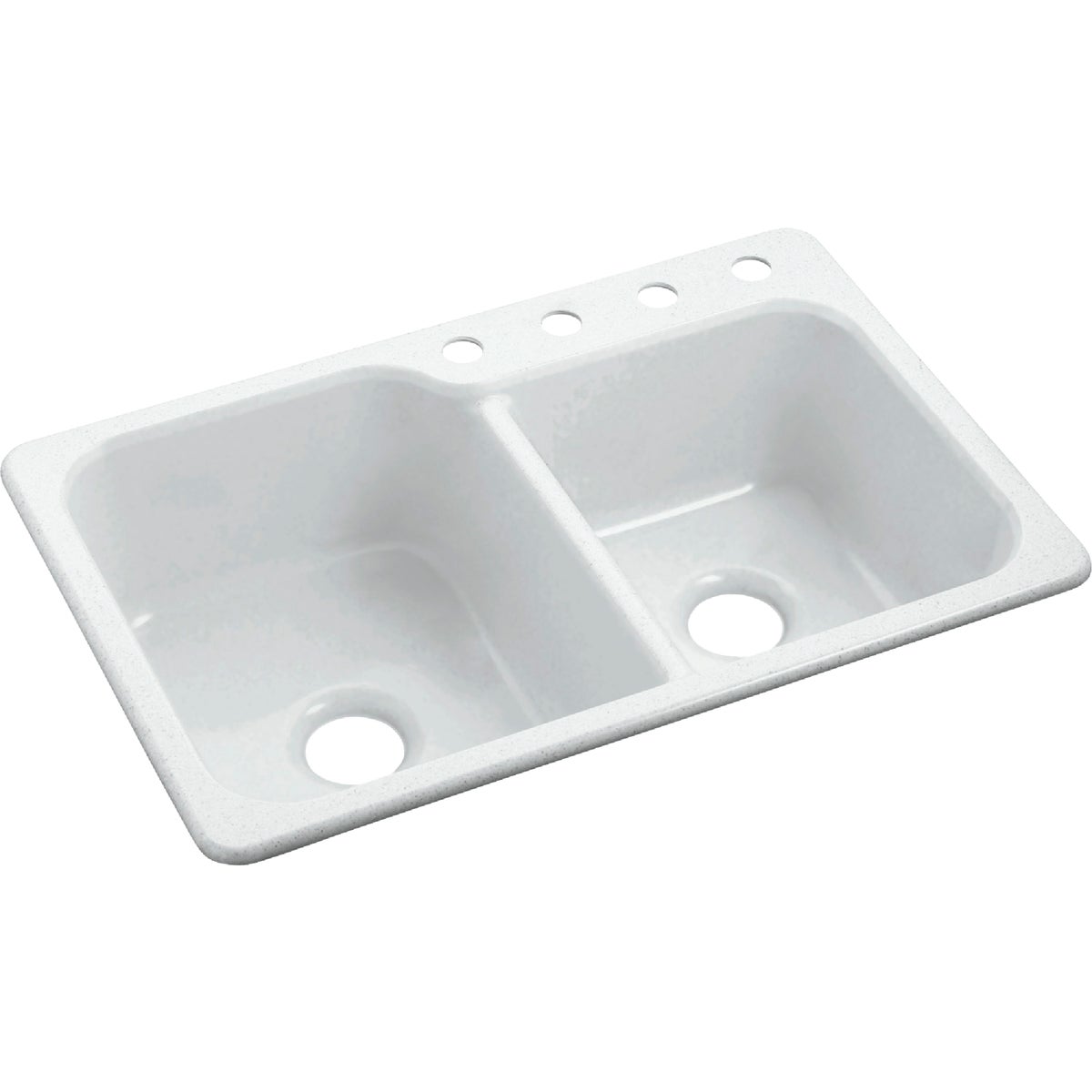 Sterling Double 33 In. x 22 In. White Composite Kitchen Sink