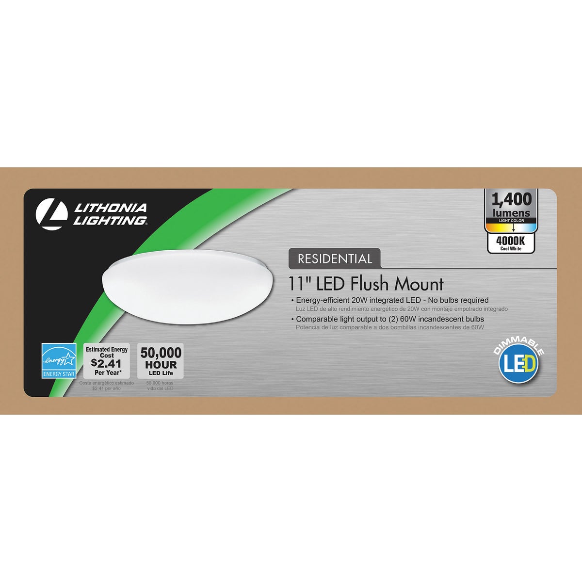 Lithonia 11 In. White Round LED Flush Mount Light Fixture