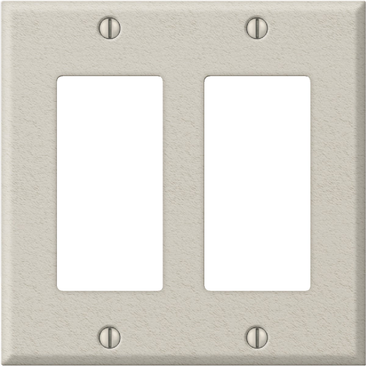 Amerelle PRO 2-Gang Stamped Steel Rocker Decorator Wall Plate, Light Almond Wrinkle