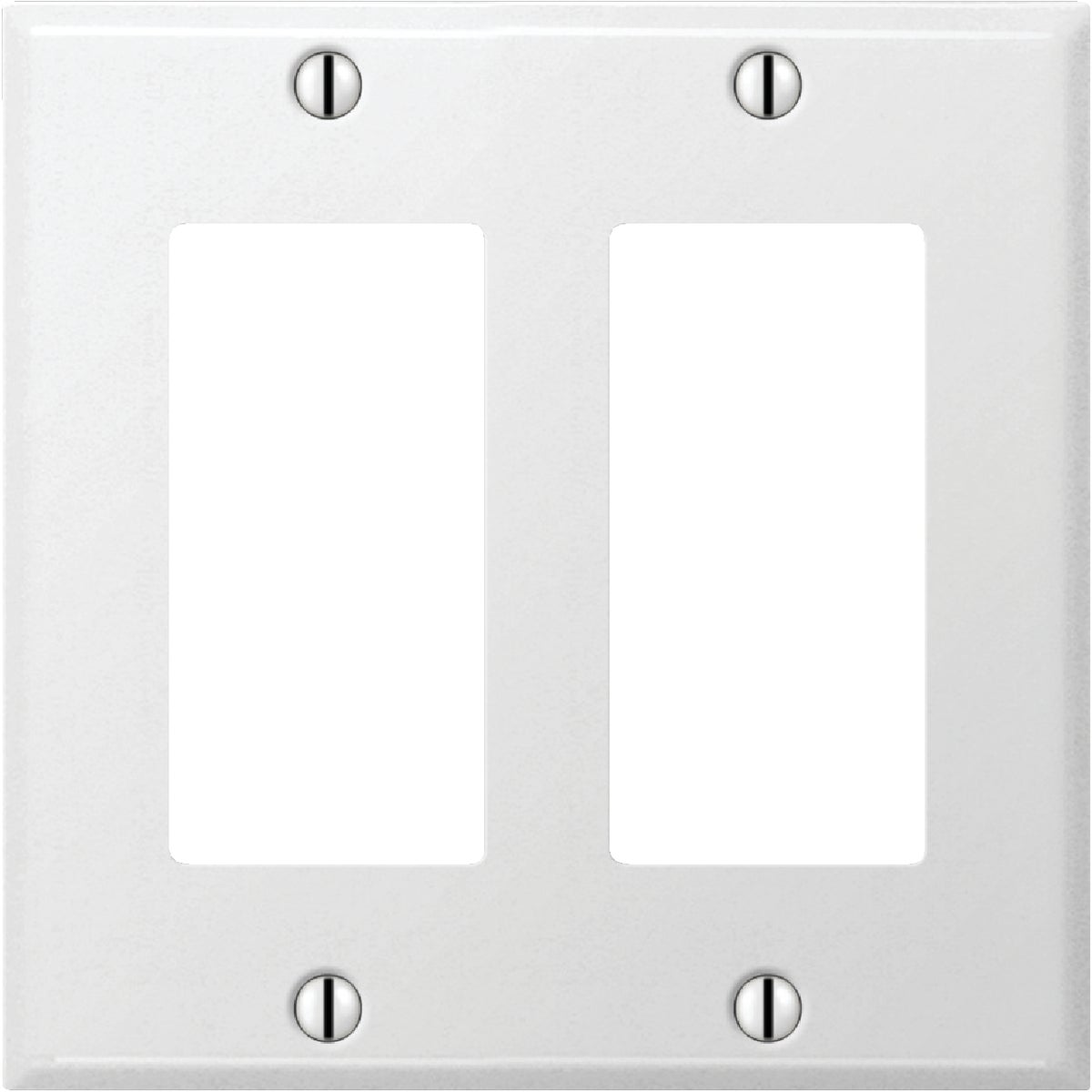Amerelle PRO 2-Gang Stamped Steel Rocker Decorator Wall Plate, Smooth White