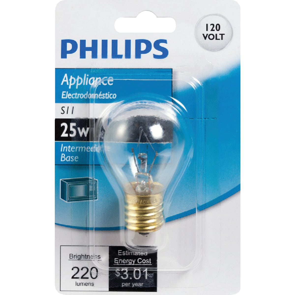 Philips 25W Clear Intermediate S11 Incandescent Appliance Light Bulb