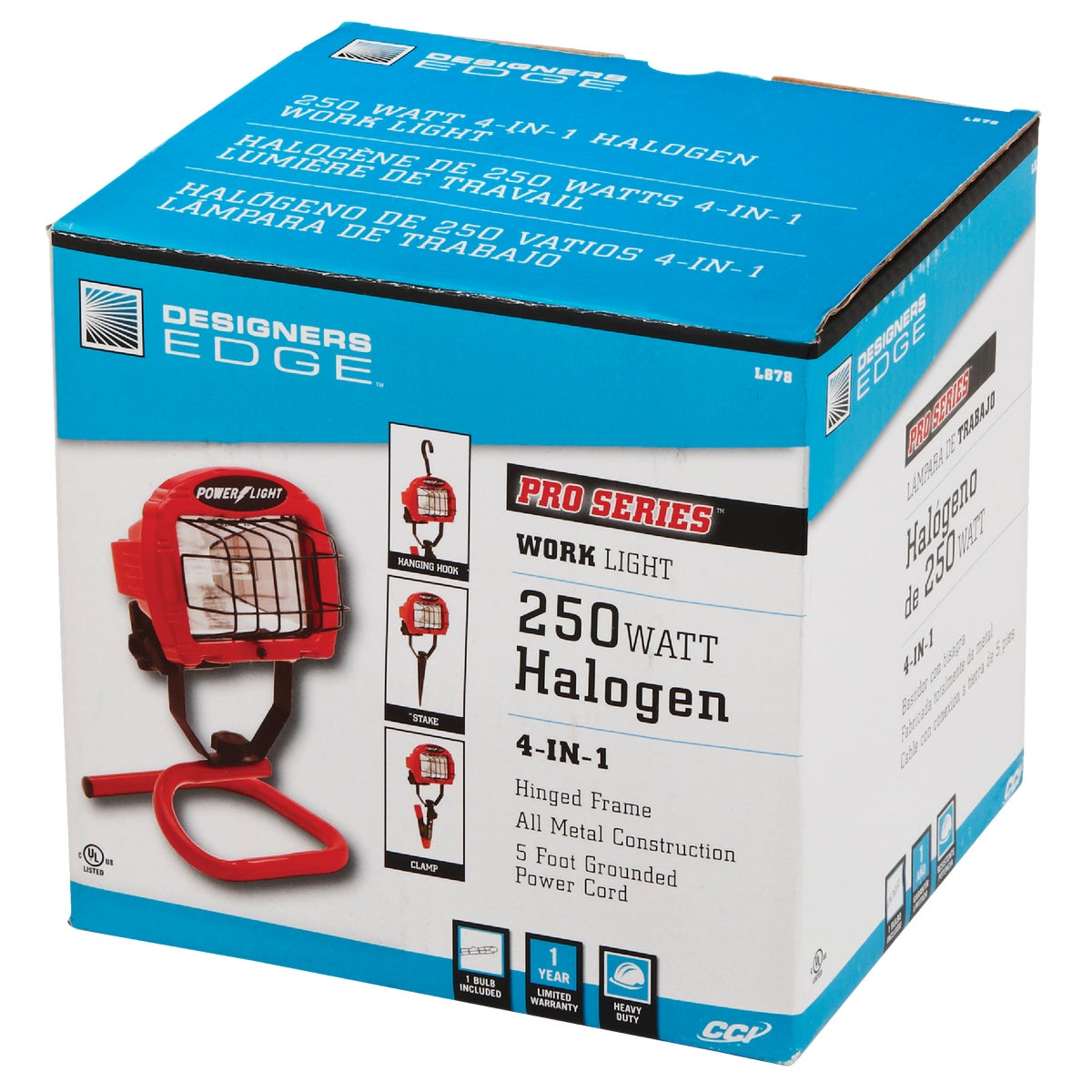 Designers Edge 4000 Lm. Halogen S-Tube Portable Work Light