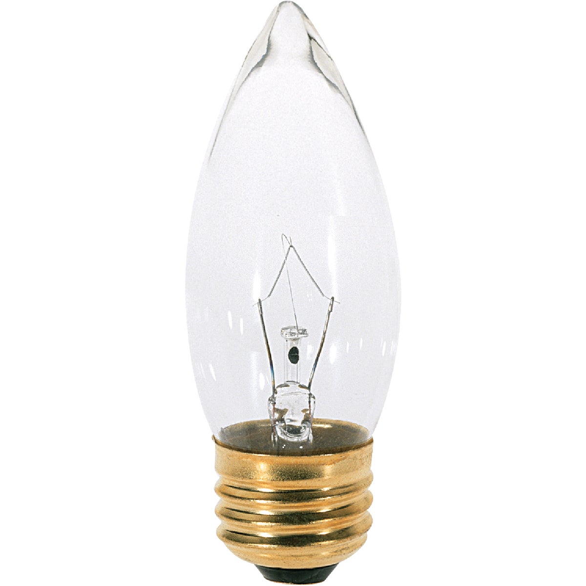 Satco 40W Clear Medium B11 Incandescent Torpedo Blunt Tip Light Bulb (2-Pack)
