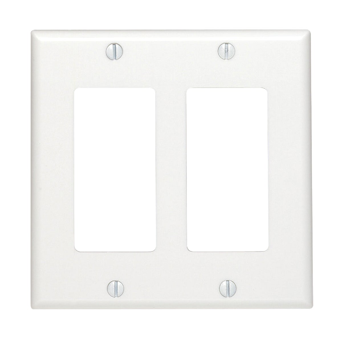 Leviton Decora 2-Gang Smooth Plastic Rocker Decorator Wall Plate, White