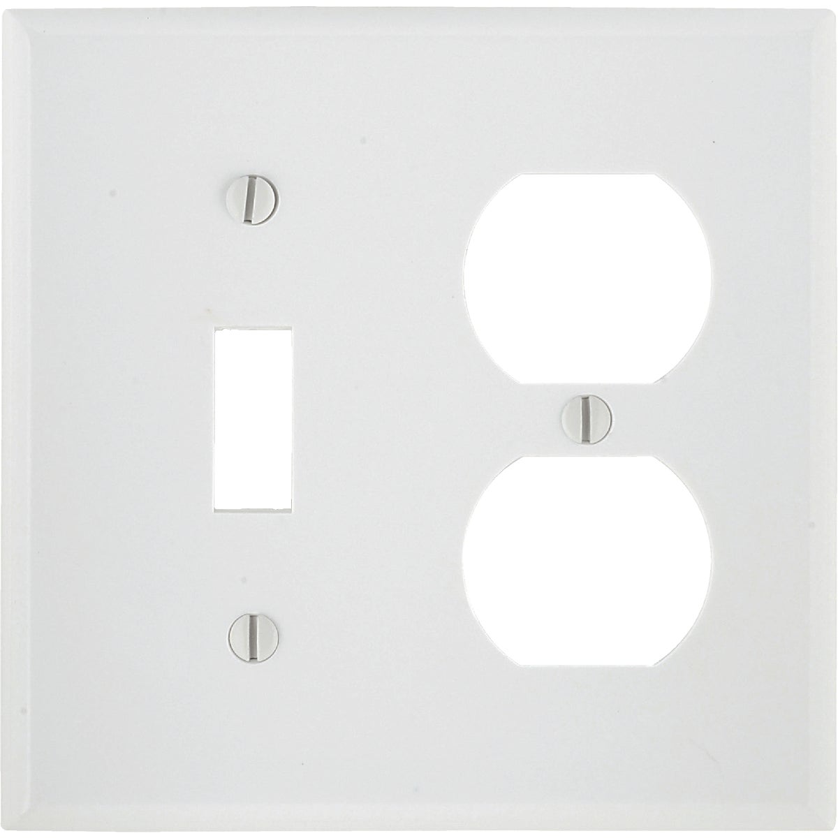 Leviton 2-Gang Plastic Single Toggle/Duplex Outlet Wall Plate, White