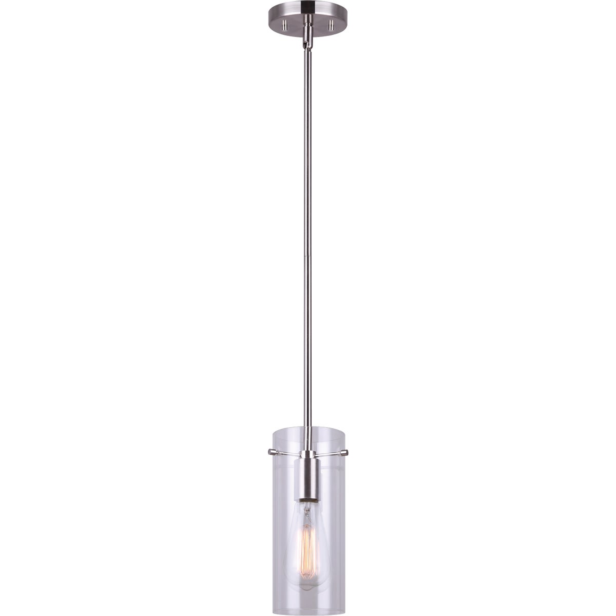 Home Impressions Joni 1-Bulb Brushed Nickel Incandescent Pendant Light Fixture