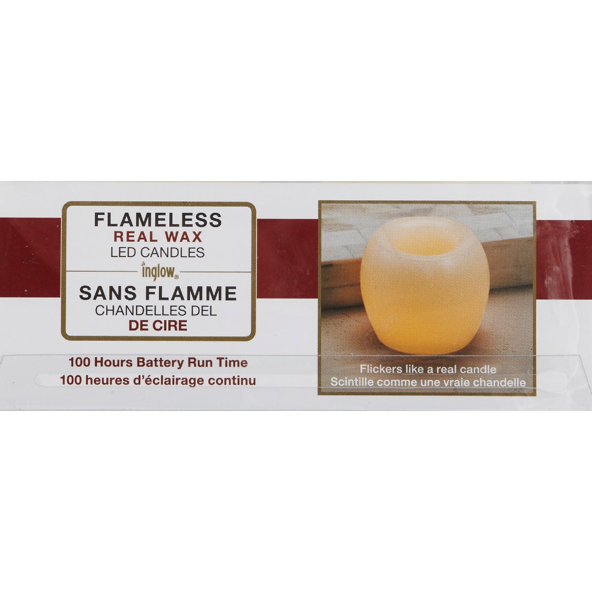 Inglow 2 In. H. x 2 In. Dia. Cream Wax Hurricane Flameless Candle (2-Pack)