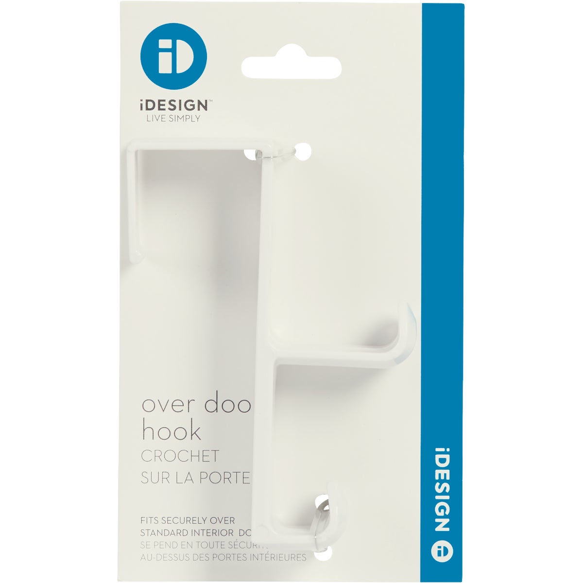 InterDesign Plastic White 1 In. Over-the-Door Hook