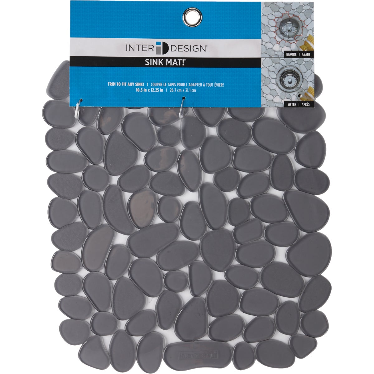 InterDesign Pebblz 10.5 In. x 12.25 In. Graphite Sink Mat