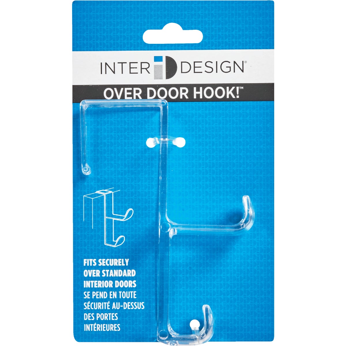 InterDesign Plastic Clear 1 In. Over-the-Door Hook