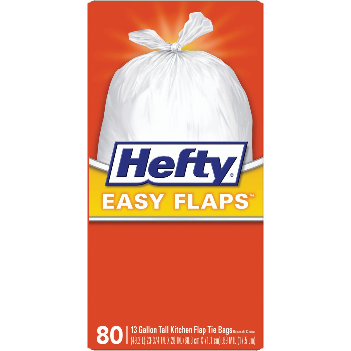 Hefty Easy Flaps 13 Gal. Tall Kitchen White Trash Bag (80-Count)