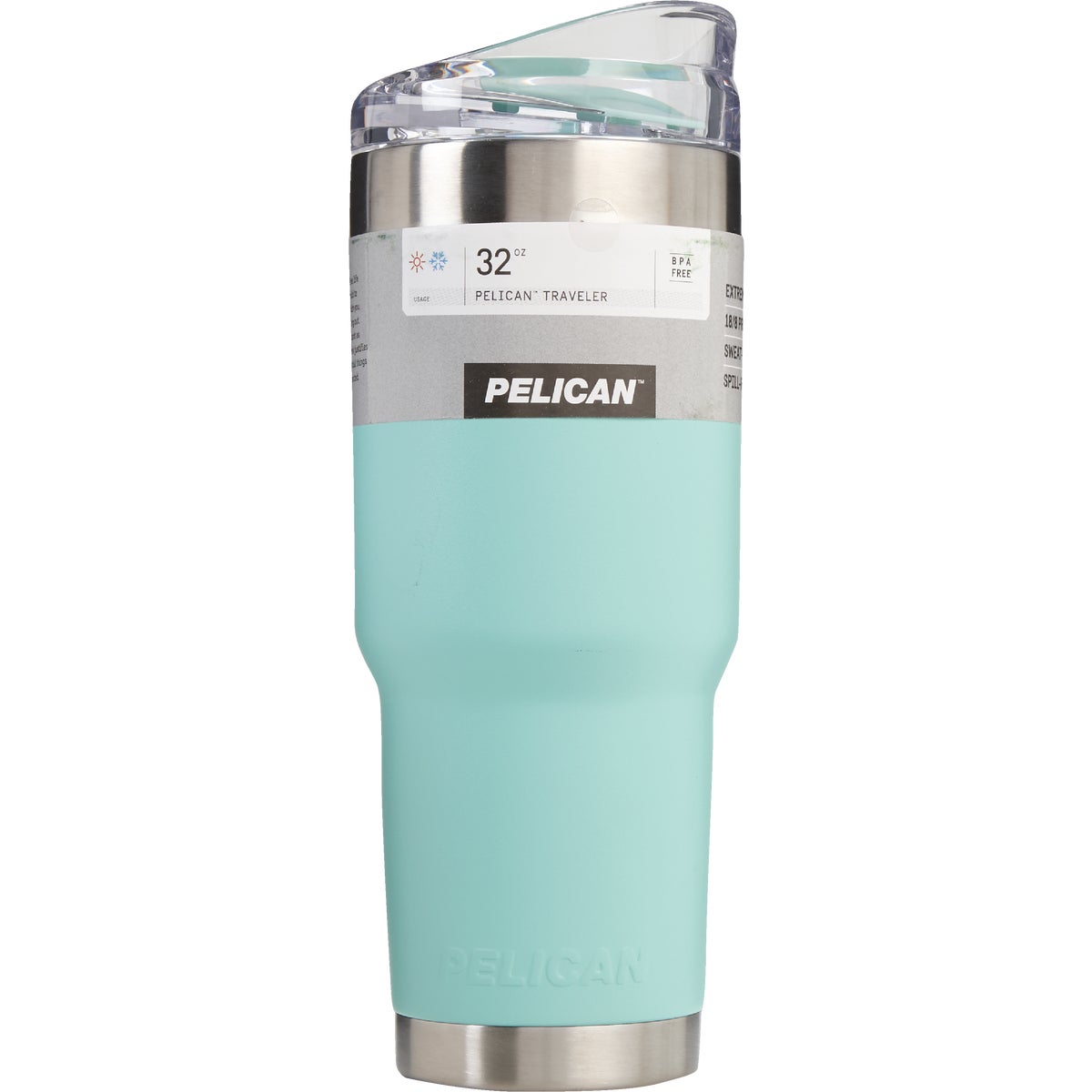PELICAN 32 Oz. Seafoam Green Stainless Steel Insulated Tumbler with Slide Closure