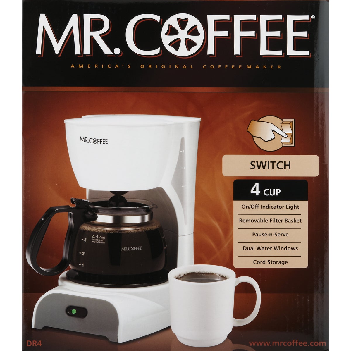 Mr Coffee 4 Cup White Coffee Maker