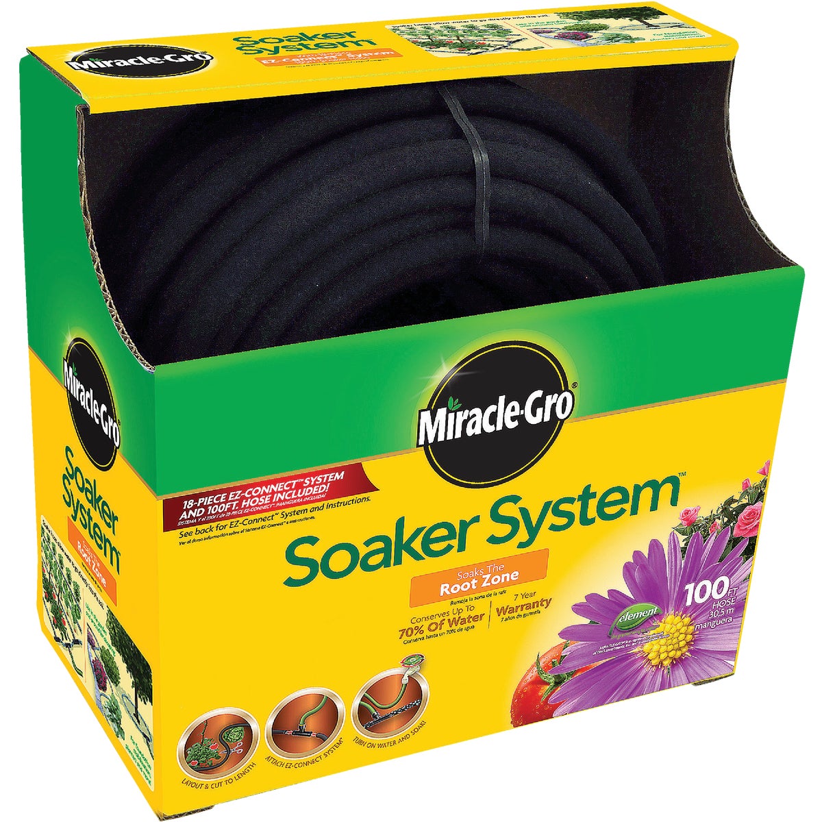 Miracle-Gro SoakerPRO Advanced E-Z Connect 3/8 In. Dia. x 100 Ft. L. Drinking Water Safe Soaker Hose