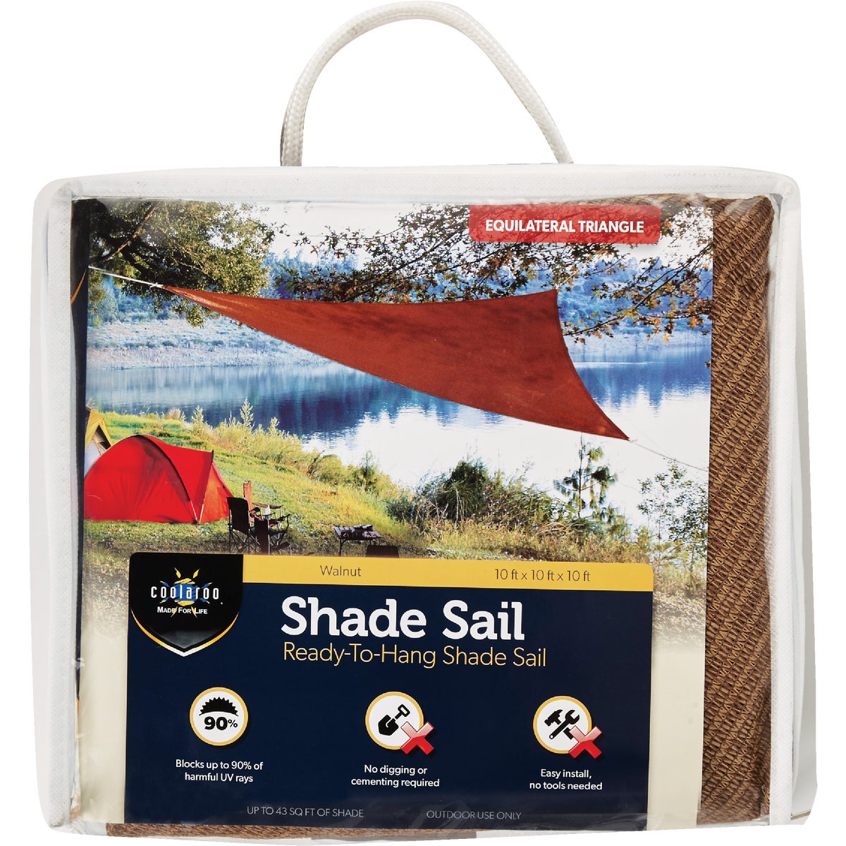 Coolaroo 10 Ft. Walnut High Density Polyethylene Shade Sail Canopy