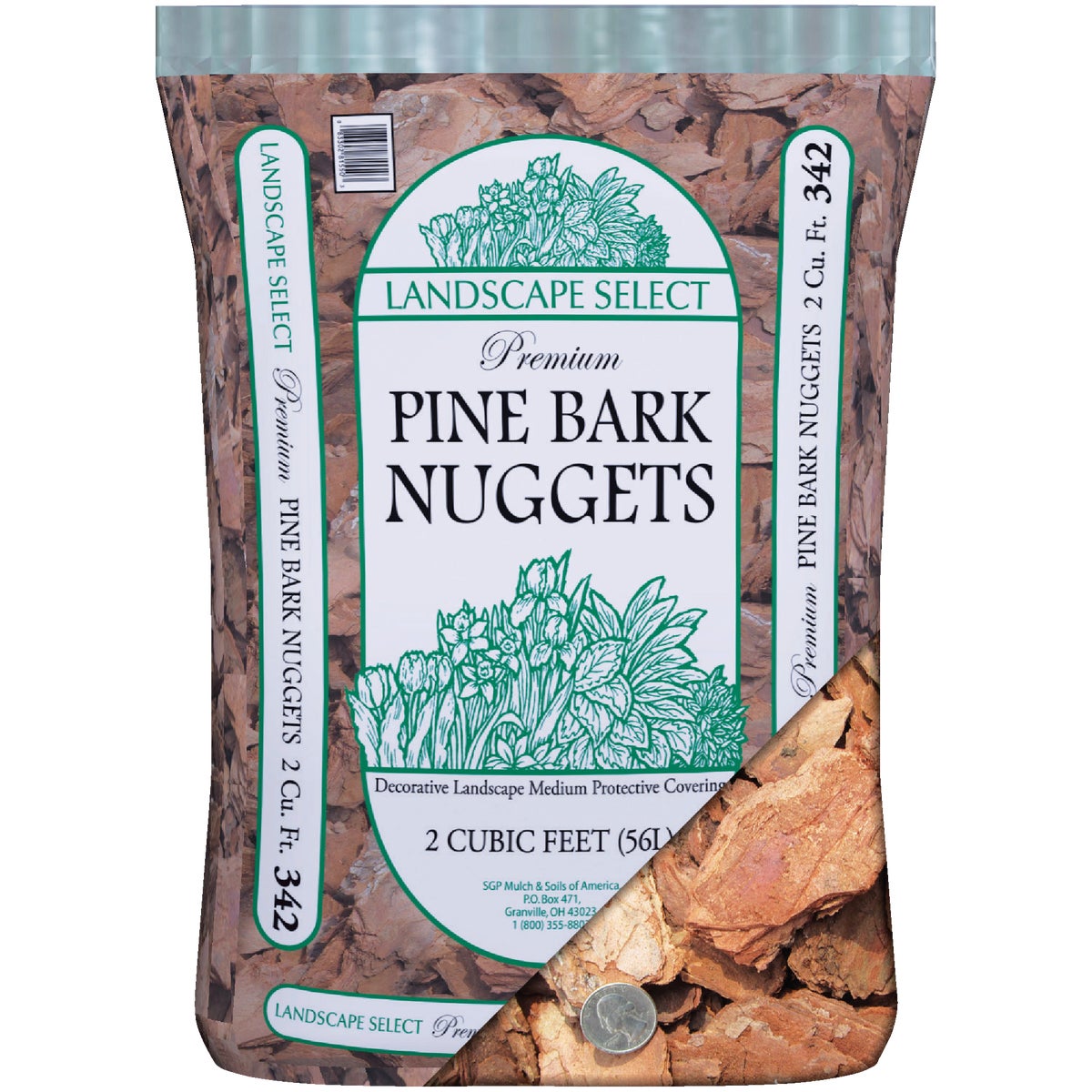 Landscape Select 2 Cu. Ft. Medium Pine Decorative Bark Mulch Nuggets