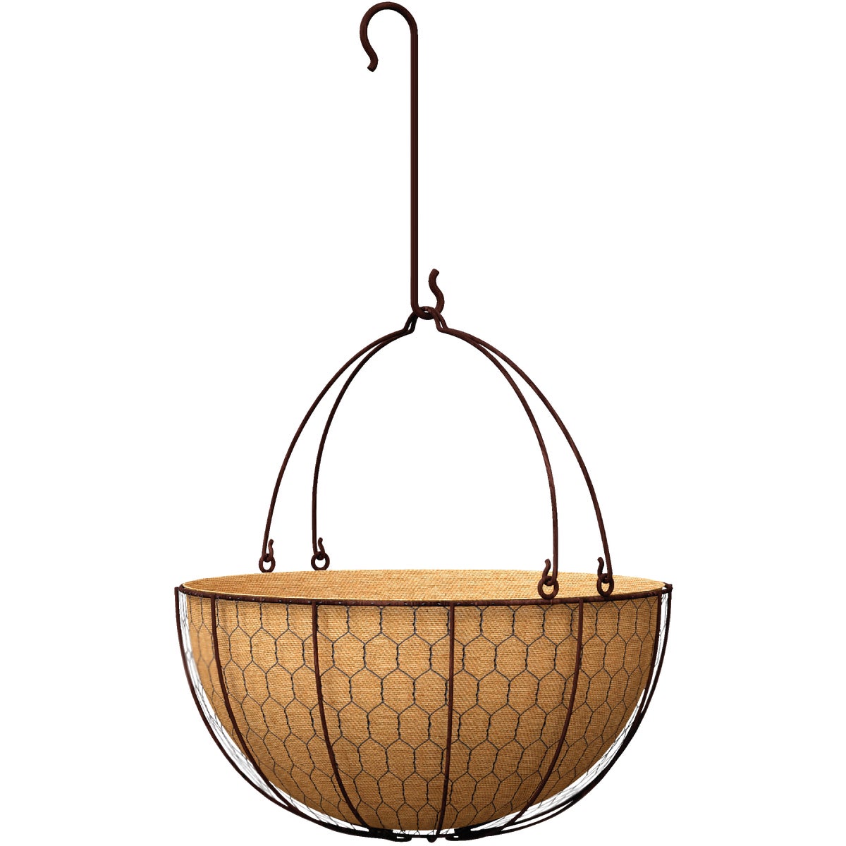 Panacea 14 In. Metal Rust Hanging Plant Basket
