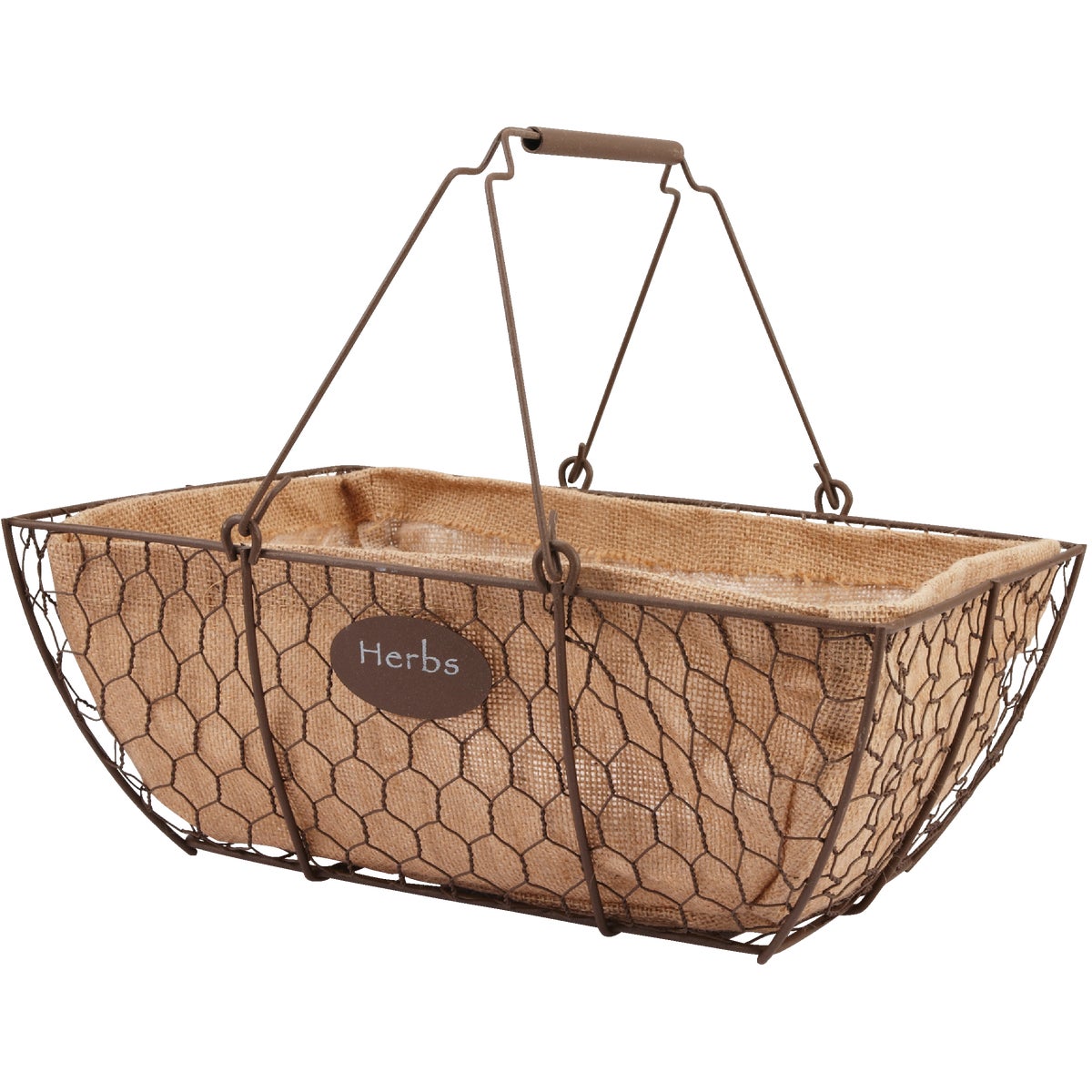 Panacea 14 In. Rustic Farmhouse Herb Basket Planter