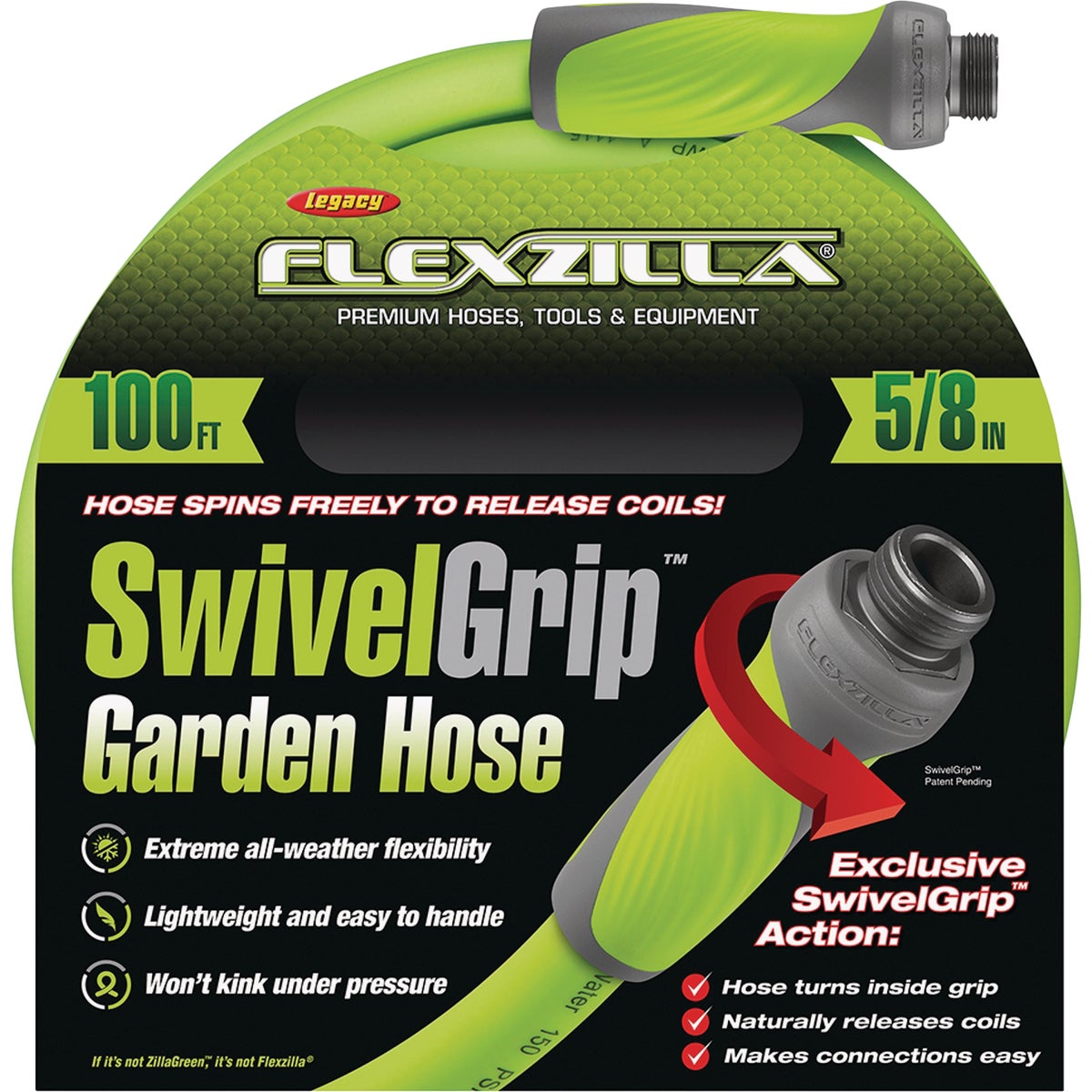 Flexzilla 5/8 In. Dia. x 100 Ft. L. Drinking Water Safe Garden Hose with SwivelGrip Connections