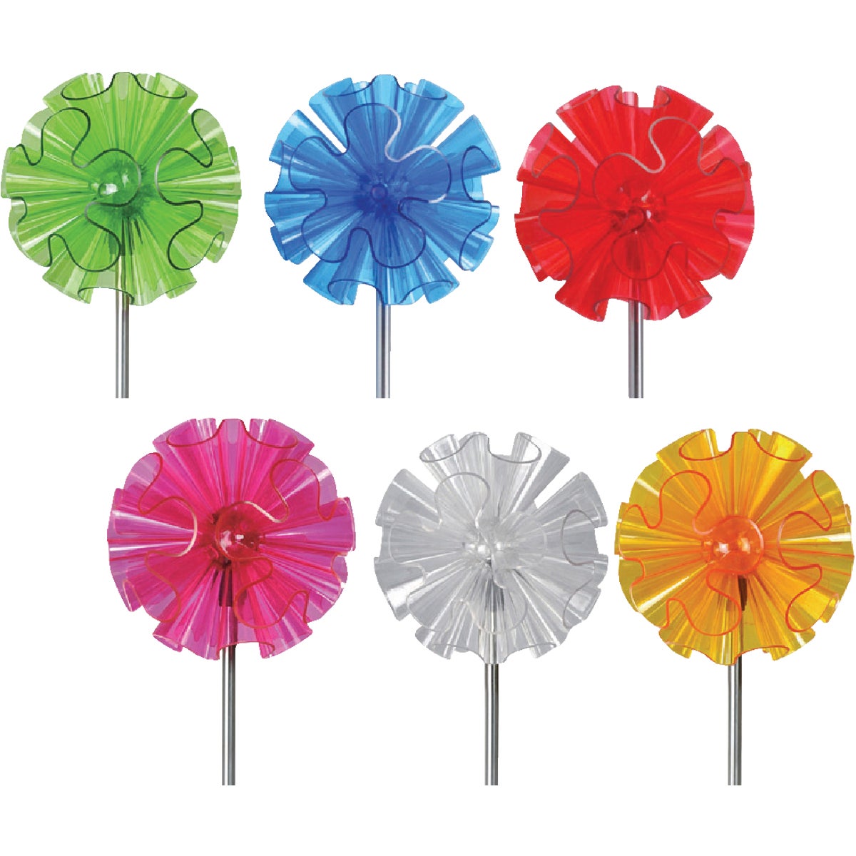 Moonrays Plastic Ribbon Ball Solar Stake Light