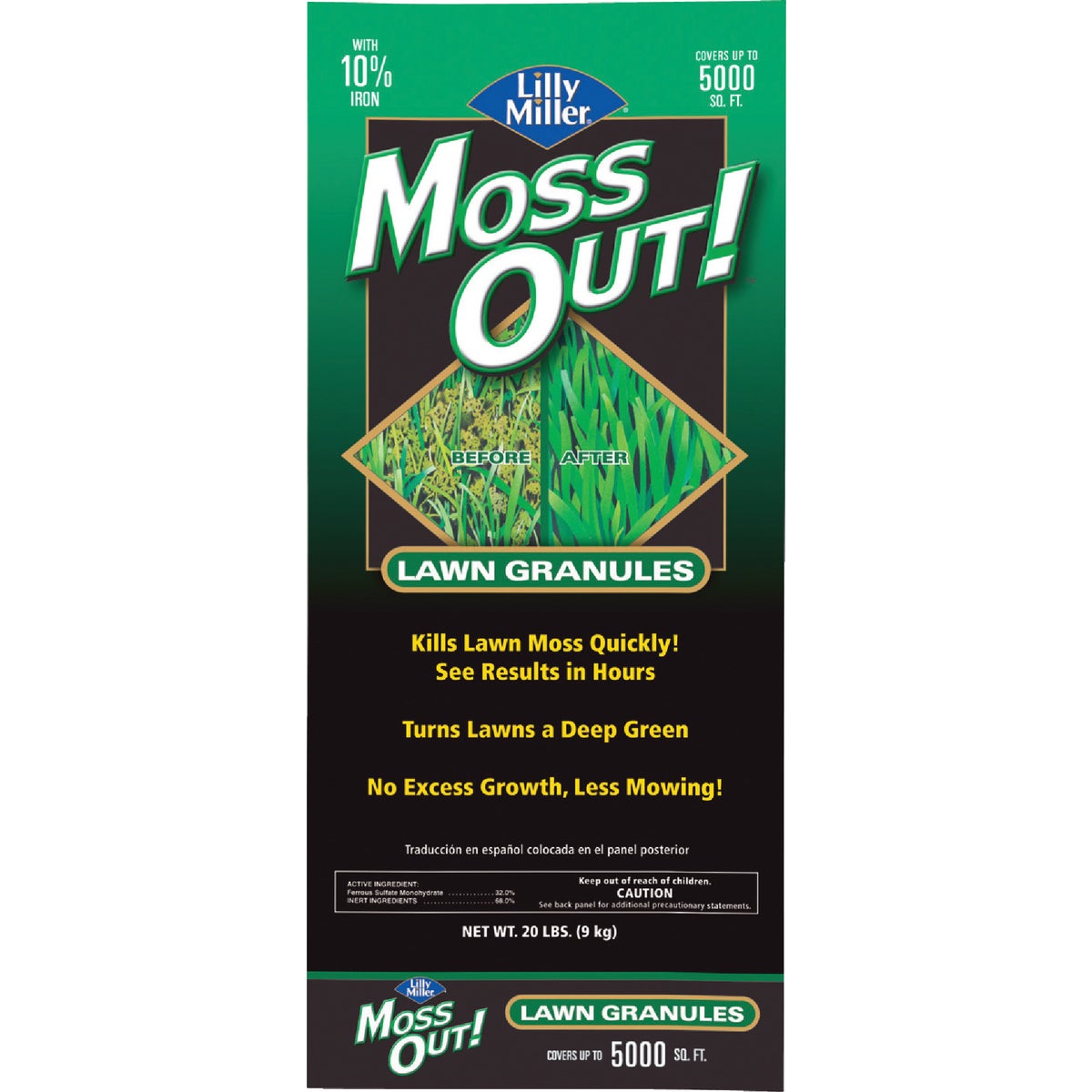 Lilly Miller MOSS OUT! 20 Lb. Ready To Use Granules Moss & Algae Killer