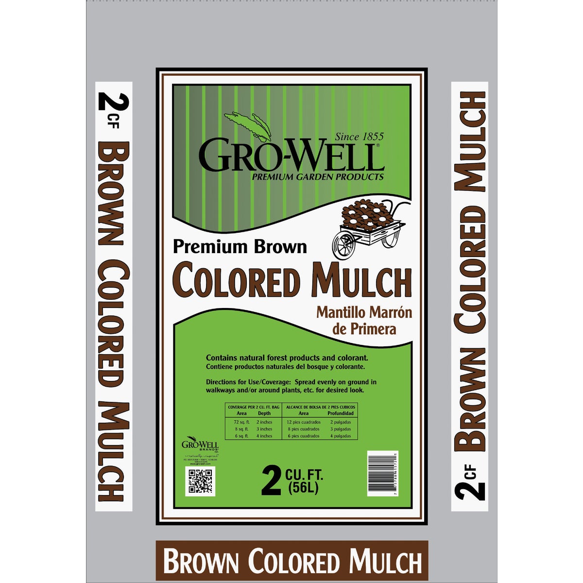 GRO-WELL 2 Cu. Ft. Brown Natural Forest Products Mulch