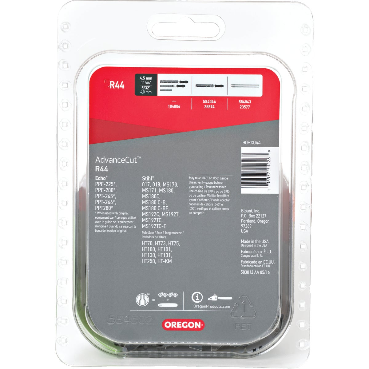 Oregon AdvanceCut LubriTec R44 12 In. 3/8 In. Low Profile 44 Link Chainsaw Chain