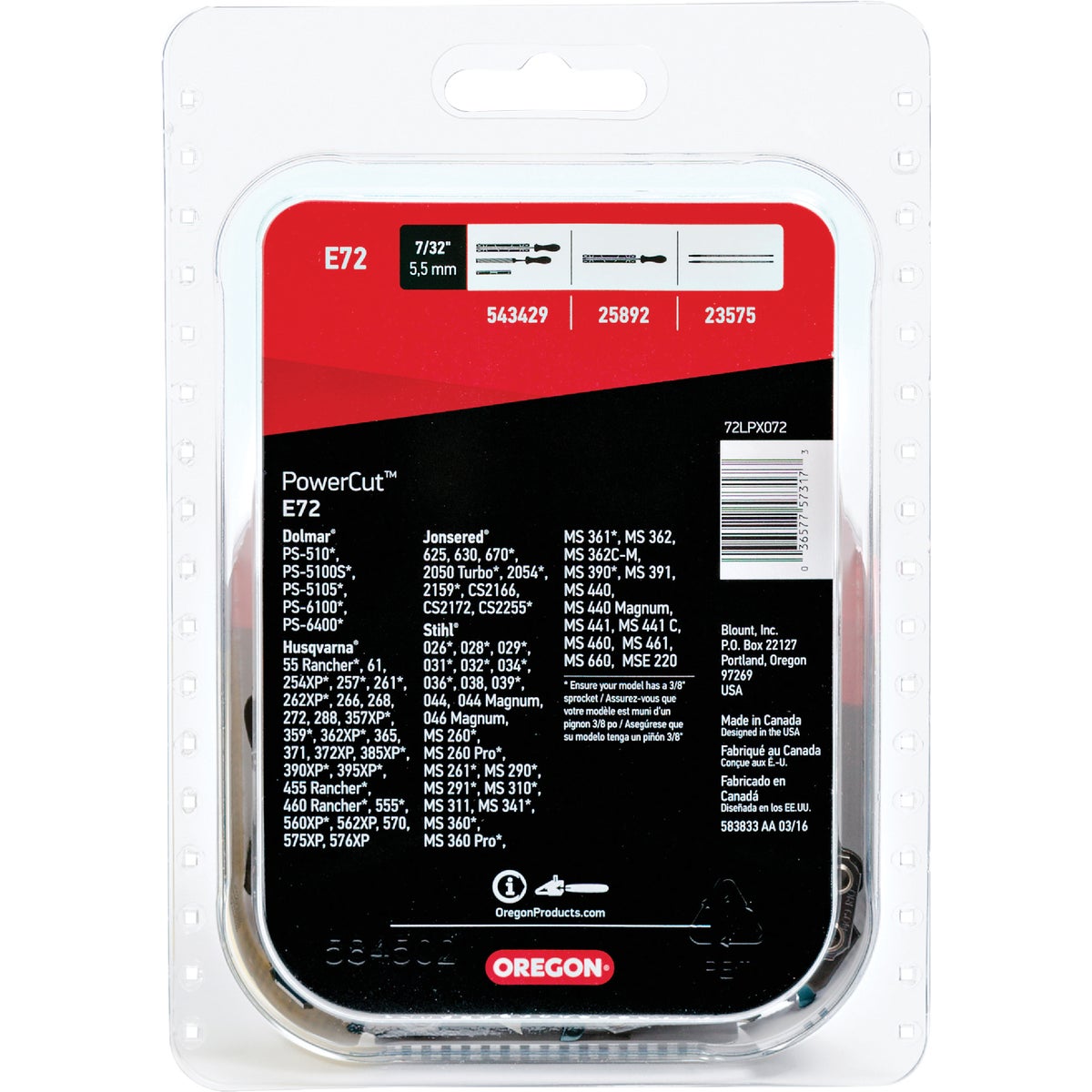 Oregon PowerCut E72 20 In. Chainsaw Chain
