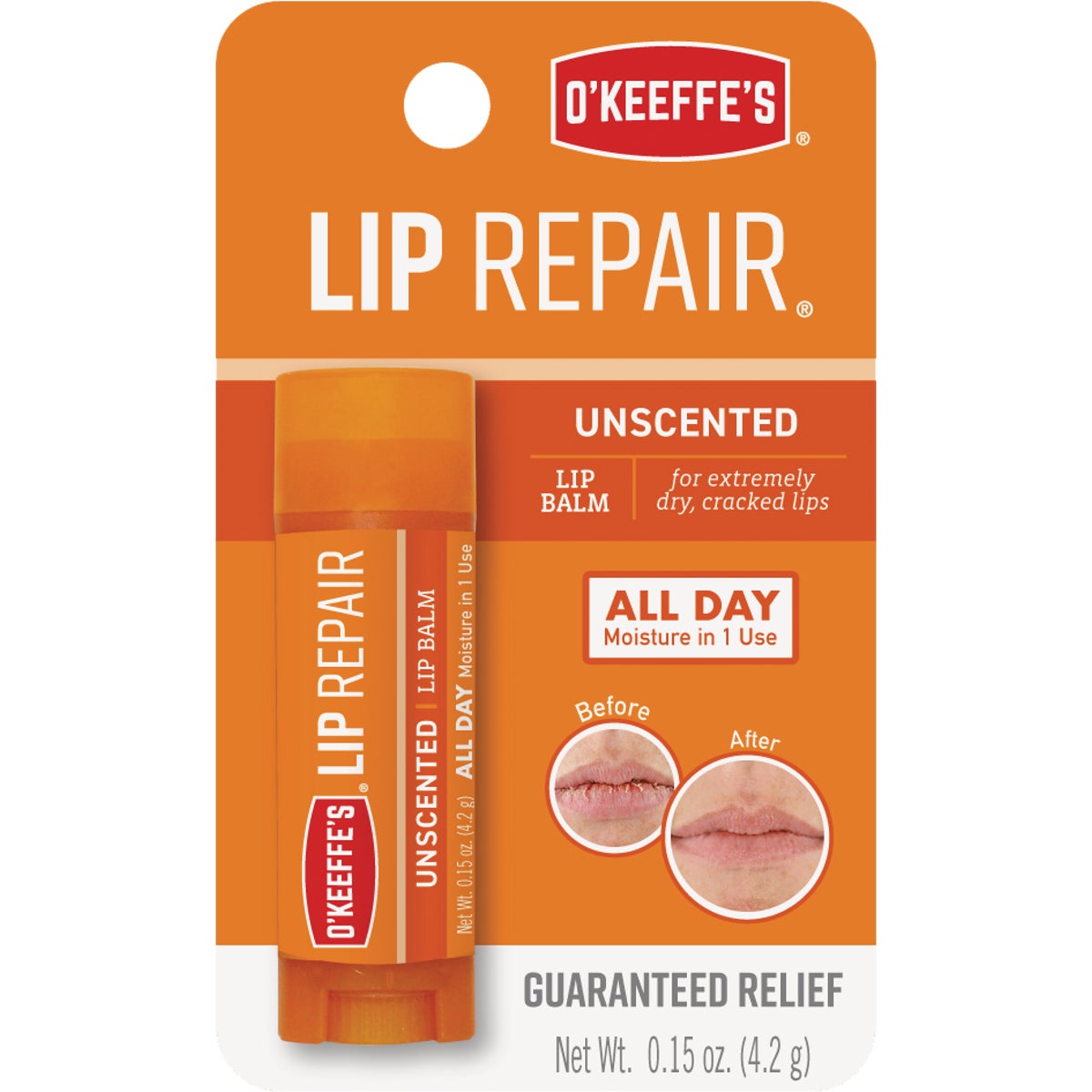 O'Keeffe's Original Unflavored Lip Balm, 0.15 Oz.