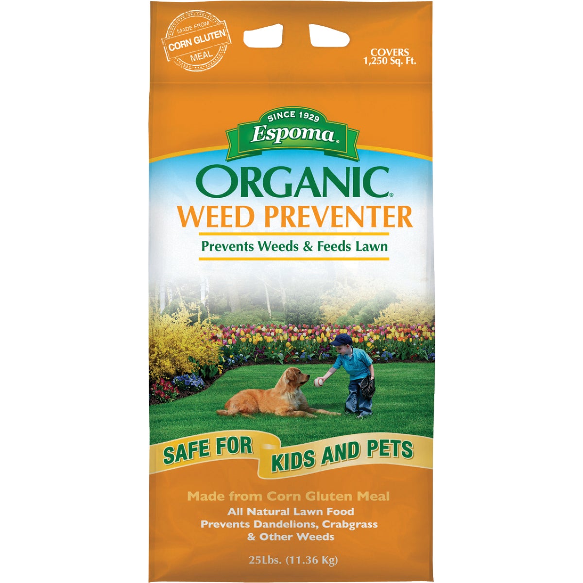 Espoma Organic 25 Lb. 1250 Sq. Ft. Lawn Fertilizer with Weed Preventer