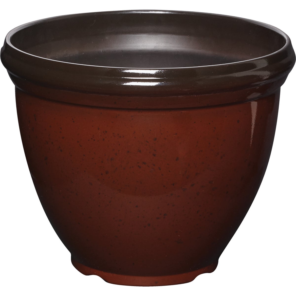 Southern Patio Heritage 12 In. Dia. x 9.6 In. H. Chocolate Cherry Resin Planter