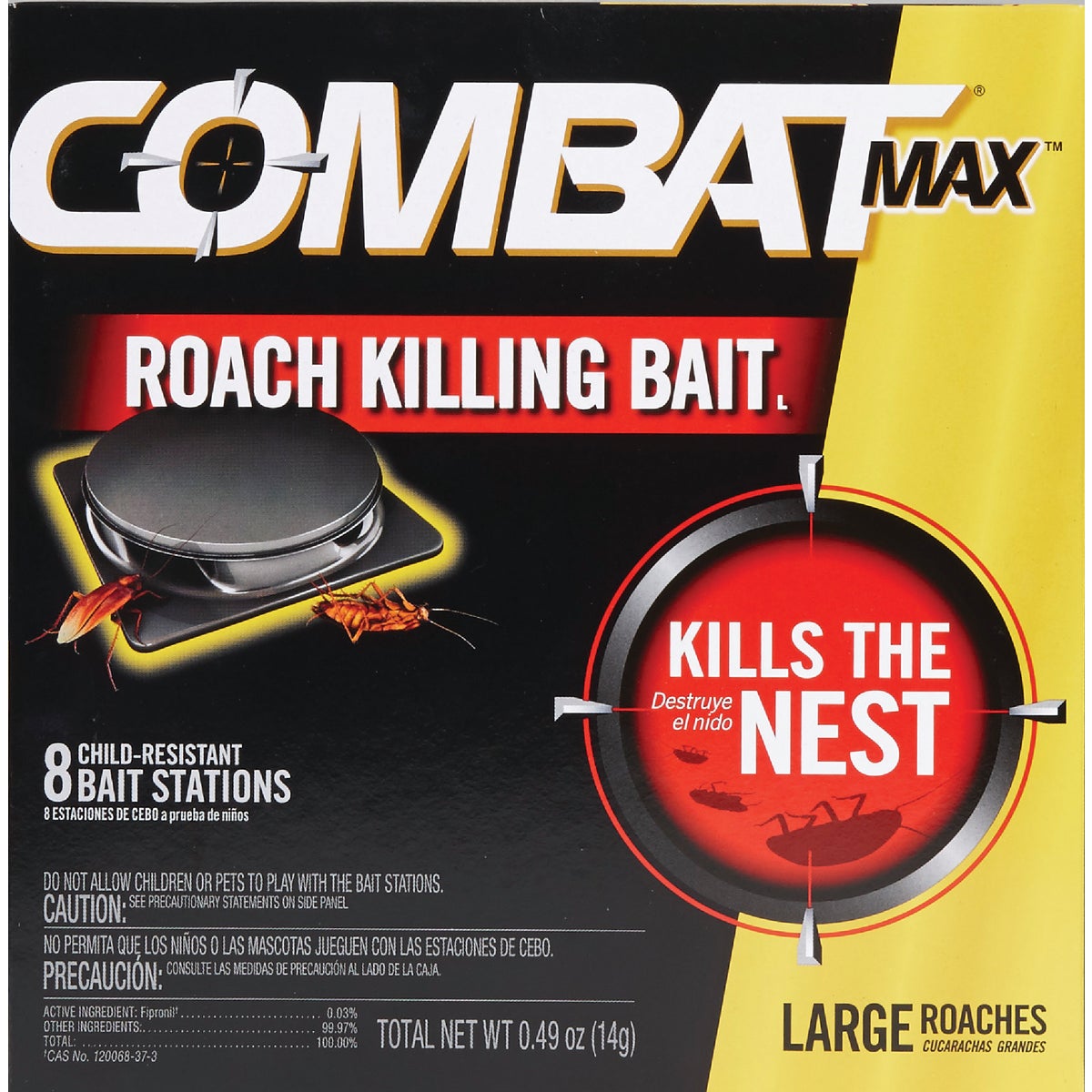Combat Max 0.49 Oz. Solid Large Roach Bait Station (8-Pack)