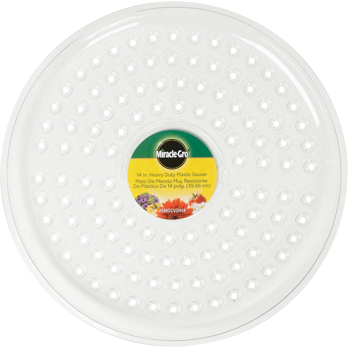 Miracle-Gro 14 In. Clear Plastic Flower Pot Saucer